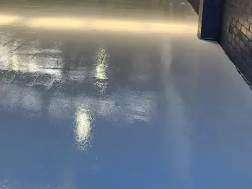 Concrete Masters v2 Glossy finished distribution center epoxy floor after installation