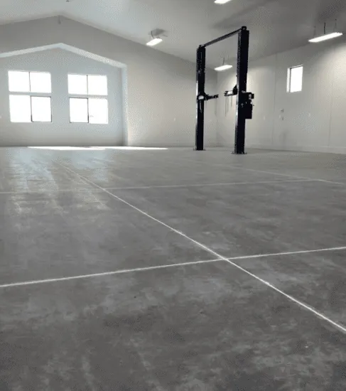 Concrete Masters v2 Commercial showroom concrete floor before metallic epoxy installation