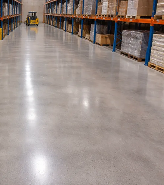 Concrete Masters v2 Warehouse polished concrete floor after finishing