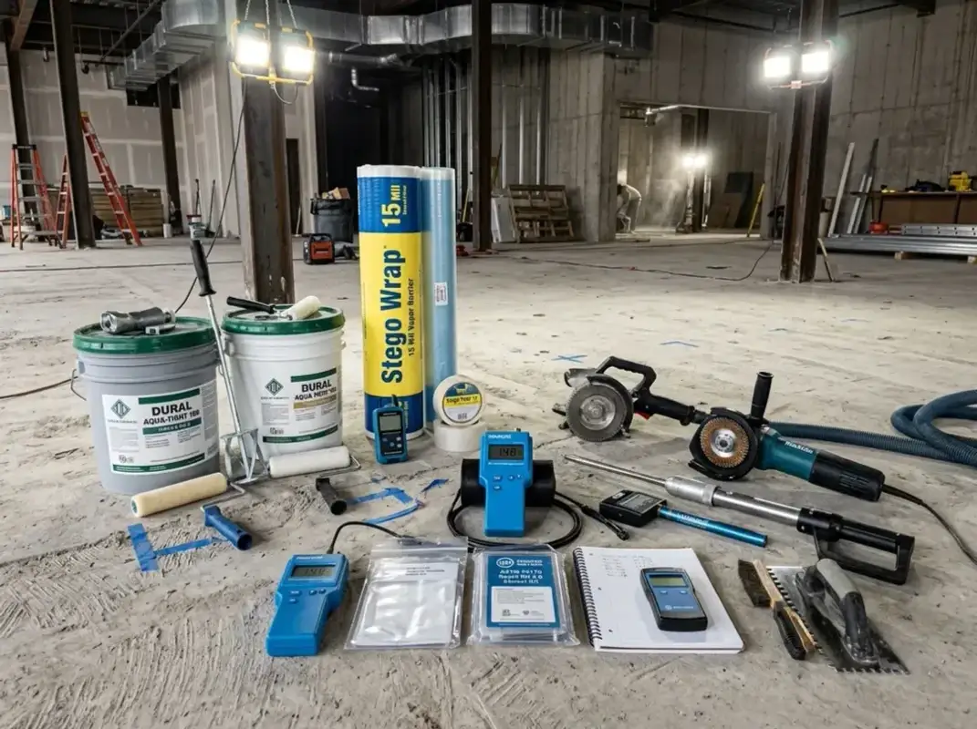 Concrete Masters v2 Concrete vapor barrier installation protecting the substrate